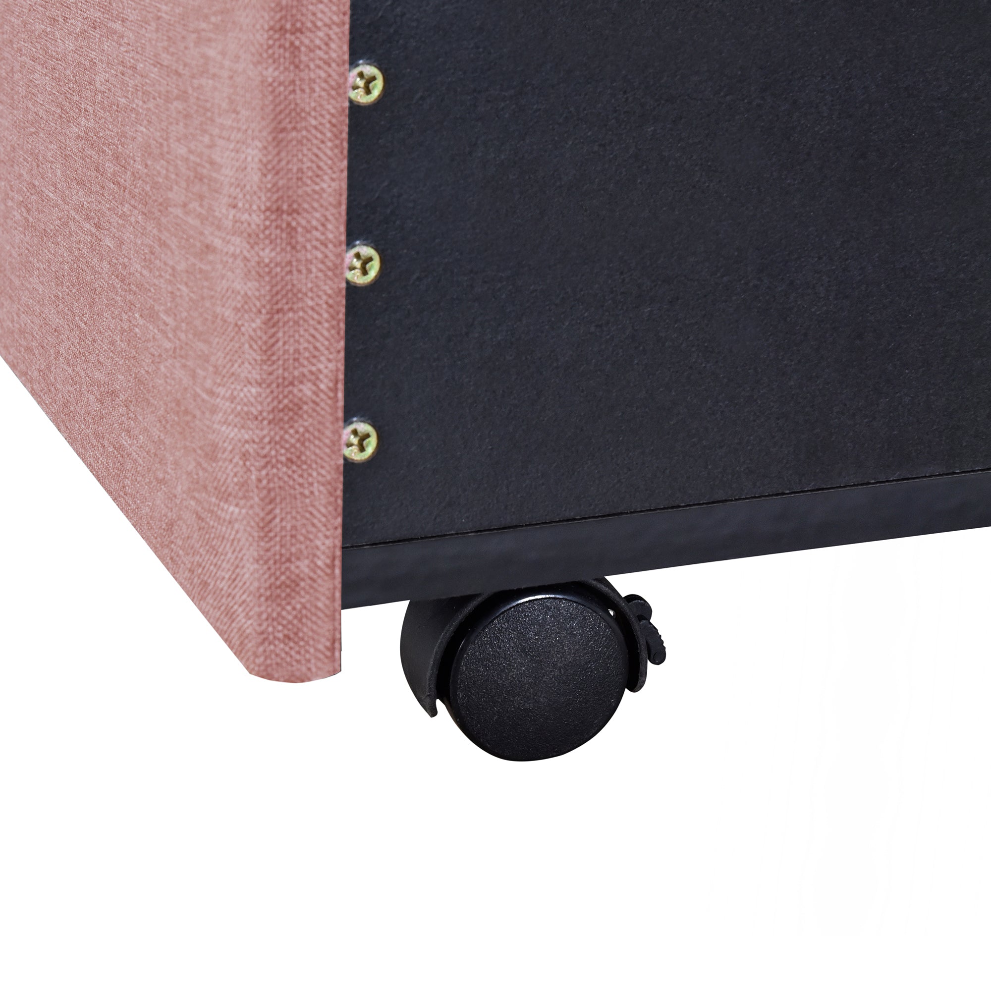 Queen Size Storage Bed Linen Upholstered Platform Bed with 3 Drawers (Pink) - Atlantic Fine Furniture Melbourne FL