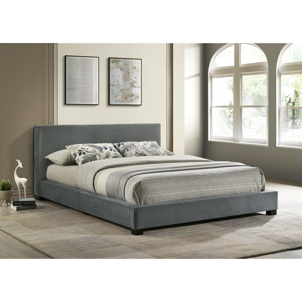 Brookhaven Upholstered Bed in Gray by Elements International, view 7
