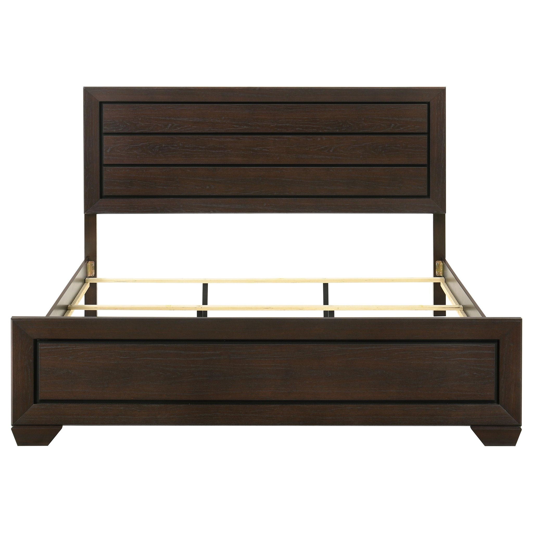 Kauffman Wood Eastern King Panel Bed Dark Cocoa