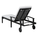 Jason - Black Chaise Lounge Adjustable Acacia Wood Outdoor Furniture