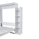 Wall Murphy Bed With Shelves And LED Lights