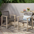 Outdoor Dining Chair Acacia Wood Frame (Set of 2)