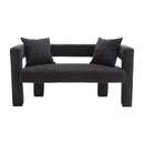 Modern Chenille Loveseat Sofa, Comfy Upholstered 2 Seater