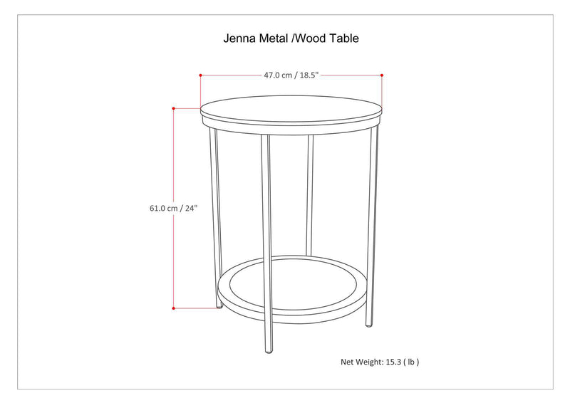 Jenna - Handcrafted Round Side Table