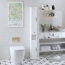 Slim Tall Bathroom Storage Cabinet With Adjustable Shelves, 2 Doors Freestanding Cabinet - White