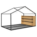 Bed House Frame With Shelves And Lights