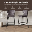 Modern Bar Stools With Upholstery And Metal Footrest (Set of 2)