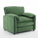 Oversized Reading Armchair With Thick Cushions, High Back Support