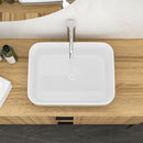 Rectangular Vessel Bathroom Sink, Modern - White