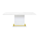 Gaines - High Gloss Dining Table With Pedestal Base