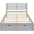 Full Size Platform Bed with Drawers, Gray