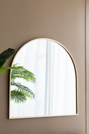 Arched Mirror With Metal Frame, Wall Mirror For Living Room Bedroom Entryway