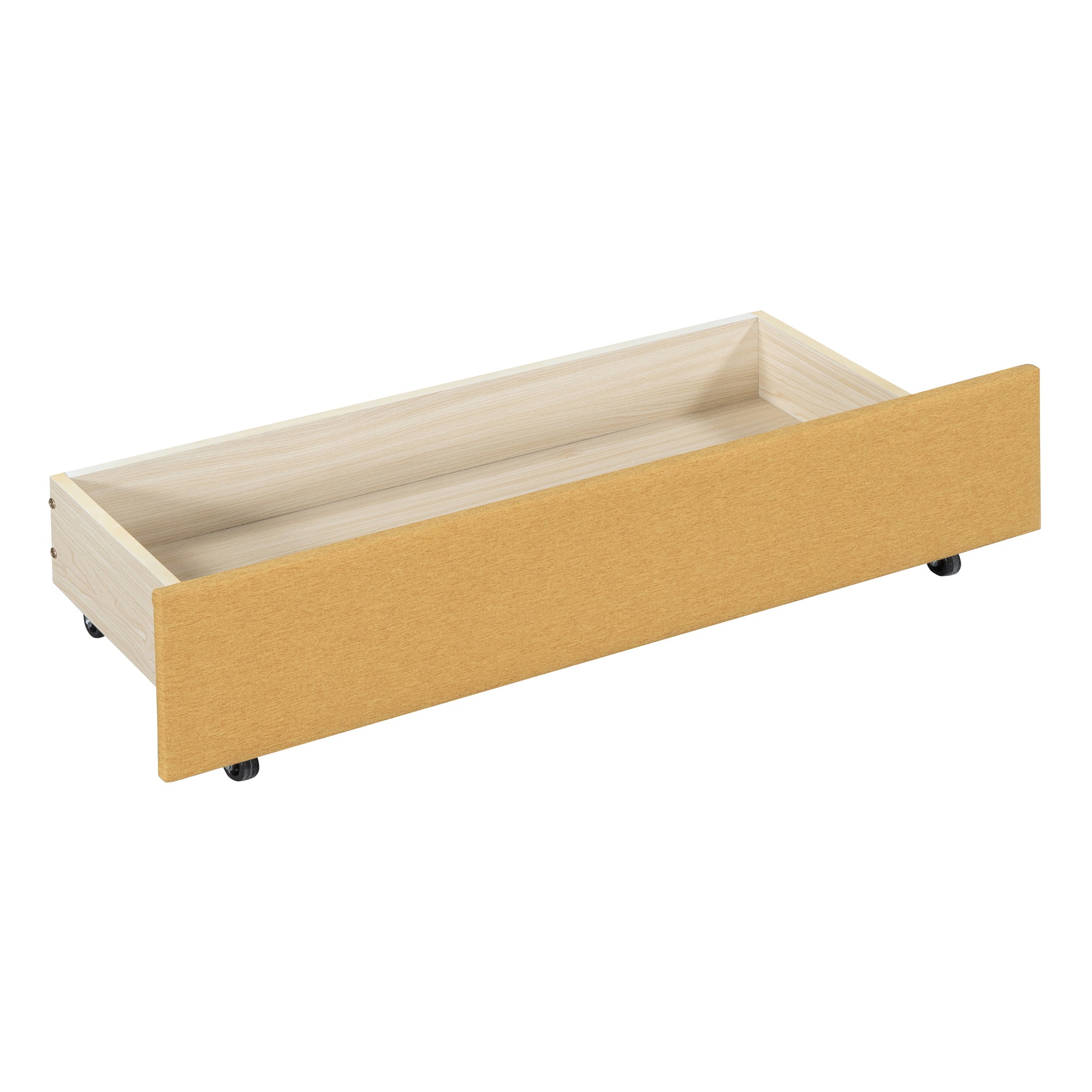 Full Size Upholstered Daybed with 2 Storage Drawers Sofa Bed Frame No Box Spring Needed, Linen Fabric (Yellow) - Atlantic Fine Furniture Melbourne FL