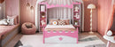 Castle Shaped Bed With Storage Shelf, Dreamy Platform Bed For Kids Bedroom