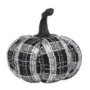 Light Plaid Pumpkin, For Holiday Halloween Decor - Black / White