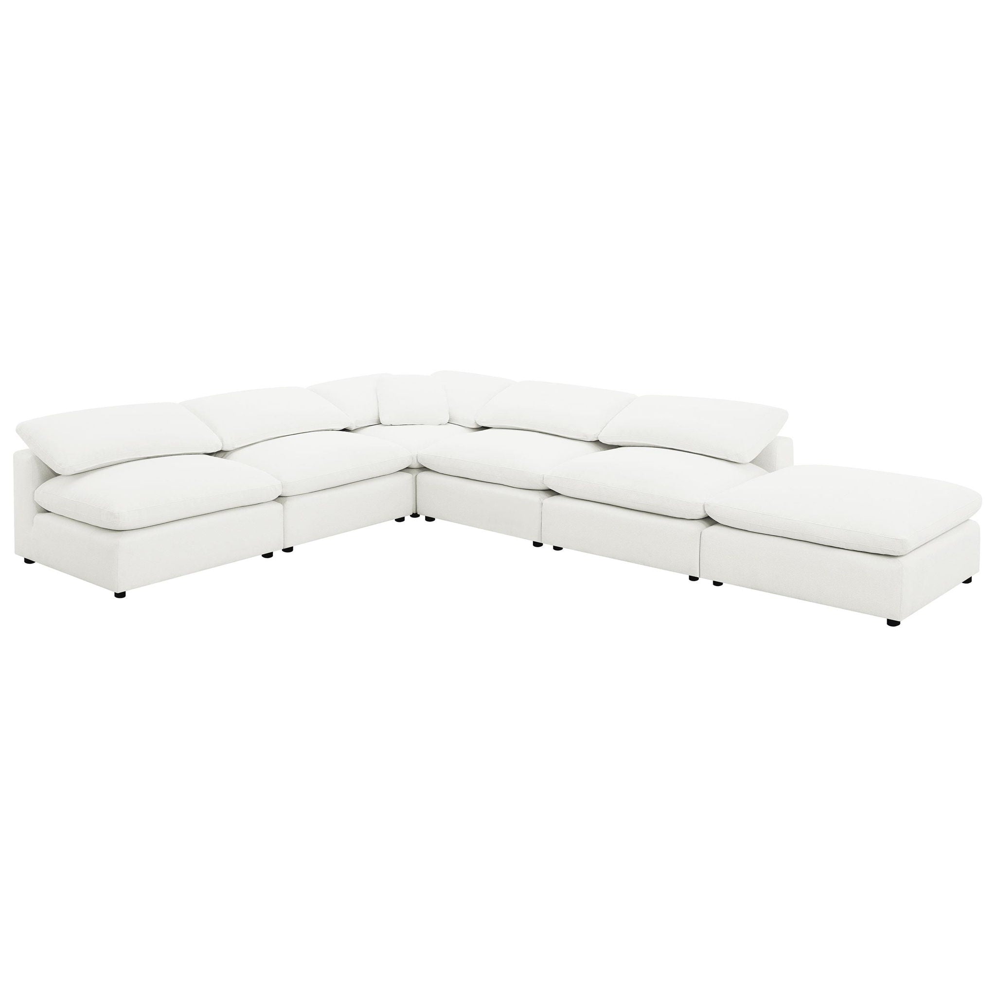 Raleigh Boucle Upholstered Armless Chair Ivory - Atlantic Fine Furniture Melbourne FL