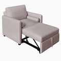 3 In 1 Convertible Sleeper Chair With Adjustable Backrest, Lounger Chair Turns Into Bed
