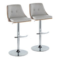 Gianna - Mid Century Modern Adjustable Barstool With Swivel With Rounded T Footrest (Set of 2)