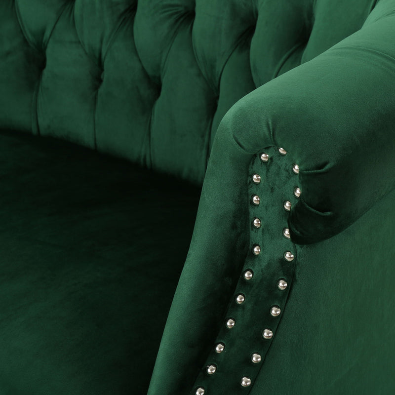 Antique Chesterfield Style Loveseat With Button Tufting