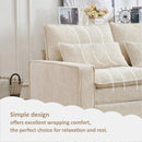 Modern Comfy Chenille L Shaped Sectional Sofa With Movable Ottoman