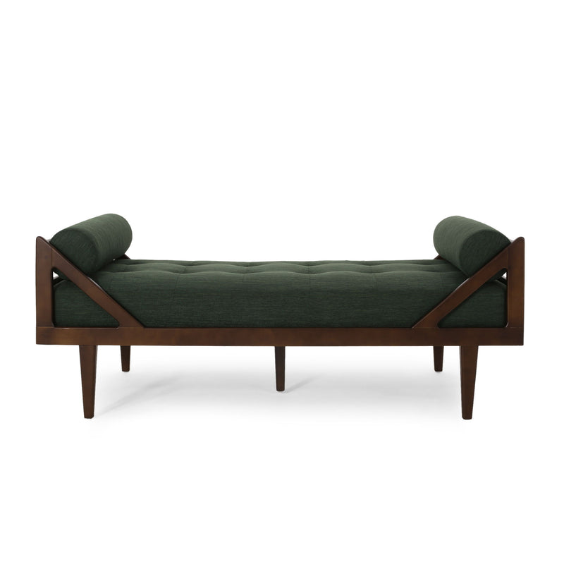 Chic Contemporary Chaise Lounge With Button Tufting And Bentwood Structure