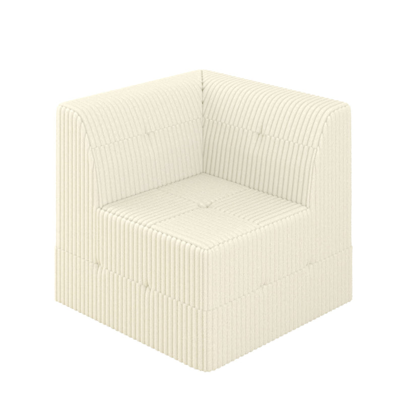 Modern Minimalist L Shape Modular Sectional Sofa, Sleeper Corduroy Couch