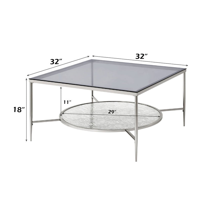 Adelrik - Coffee Table - Glass & Chrome Finish - Atlantic Fine Furniture Inc