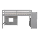 Loft Bed With Storage Staircase, Window & LED Light