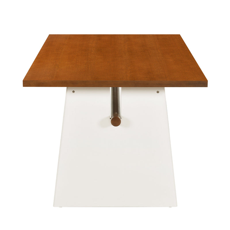 7 Piece Dining Table Set With Trestle Dining Table And 6 Upholstered Dining Chairs