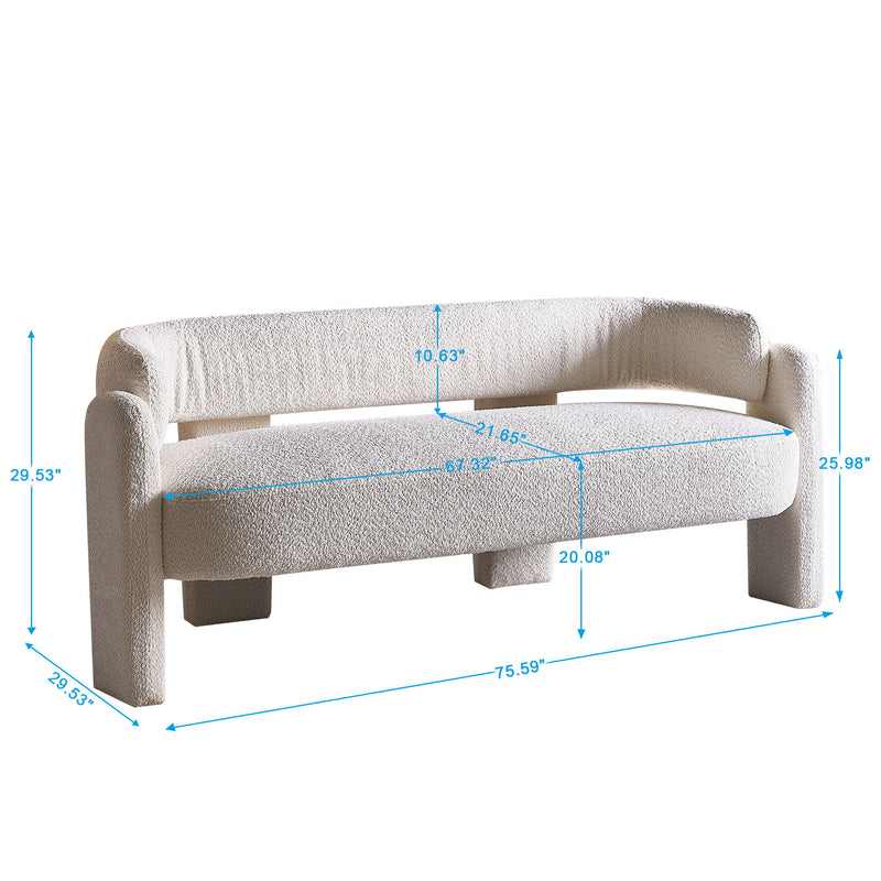 Boucle Upholstery Modern Sofa For Living Room