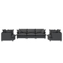 Living Room Set Modular Sectional Couch, Upholstered Sofa & Armchair & Movable Ottoman