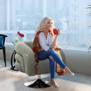 Modern Style Single Swivel Sofa Chair, Teddy Upholstered Single Sofa With Round And Fluffy Reading Chair, Suitable For Living Room