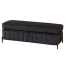 Wide Upholstered Velvet Storage Soft Bench Ottoman With Metal Legs