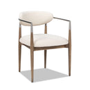 Artemis - Mixed Material Upholstered Dining Arm Chair - Warm White
