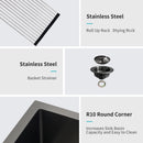 Workstation Kitchen Sink, Single Bowl Undermount 16 Gauge Stainless Steel - White