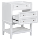 24" Bathroom Vanity Without Sink, Base Only, Storage Cabinet With Drawer And Open Shelf - White