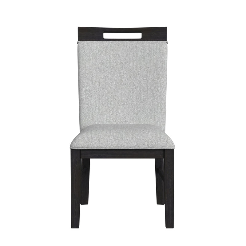 Transcend - Dining Side Chair With Fabric (Set of 2) - Charcoal And Light Gray