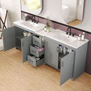 Double Sink Bathroom Vanity With Quartz Countertop