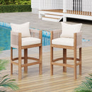 Modern Matera Barstool (Set of 2) With Wraparound Back And Rope - Teak / Beige