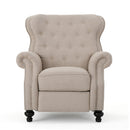 Contemporary Style Push Back Recliner With Button Tufted Stitching And Nailhead Trim