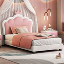 Upholstered Princess Platform Bed With Crown Headboard