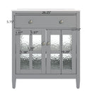 Bathroom Vanity With Ceramic Sink, Adjustable Shelf & Tip Out Tray