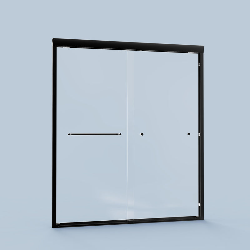 Semi-Frameless Double Sliding Shower Door, Bypass Shower Door, 1 / 4" (6Mm) Thick SGCC Tempered Glass Door