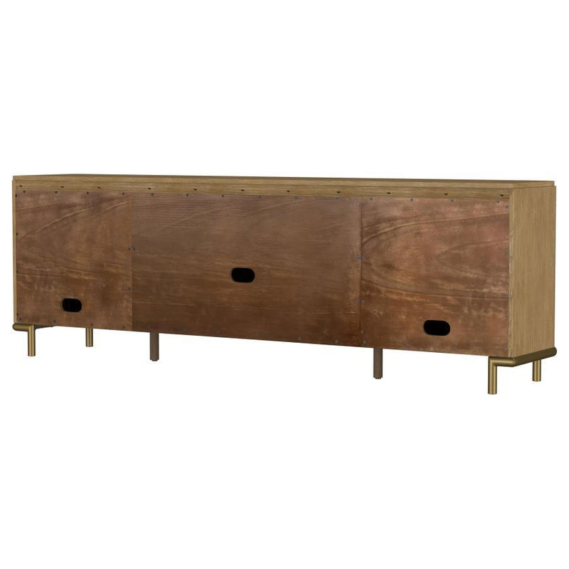 Arini - Rattan Cane 2-Door TV Stand Media Console - Sand Wash