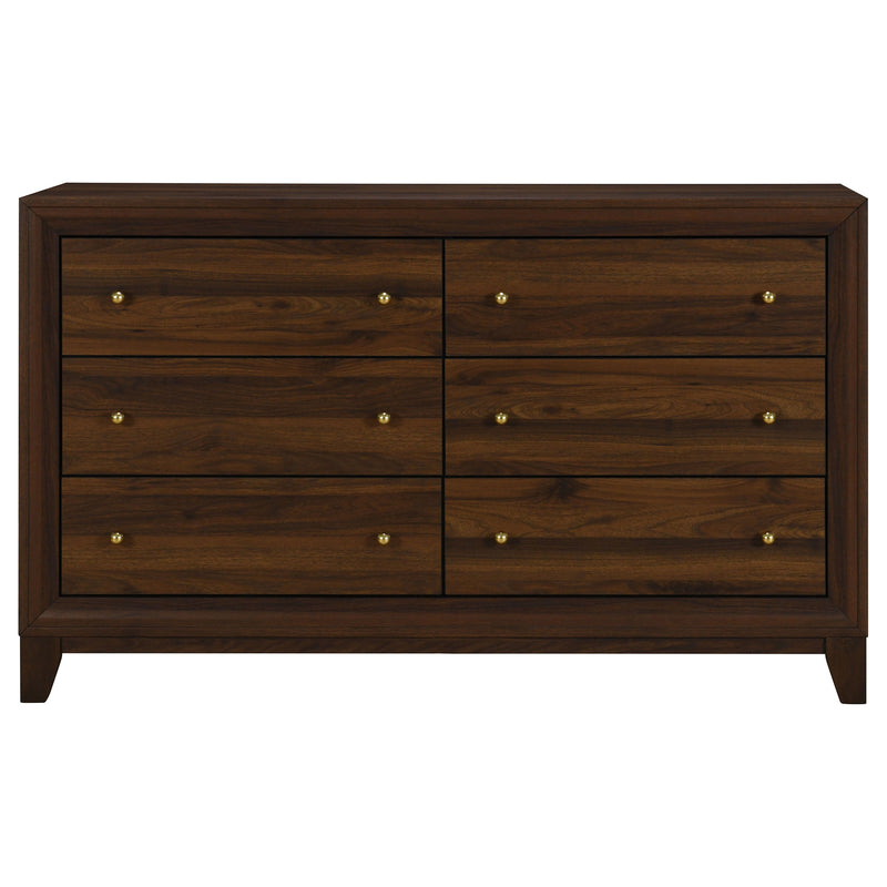 Welsley - 6-Drawer Dresser Cabinet - Walnut