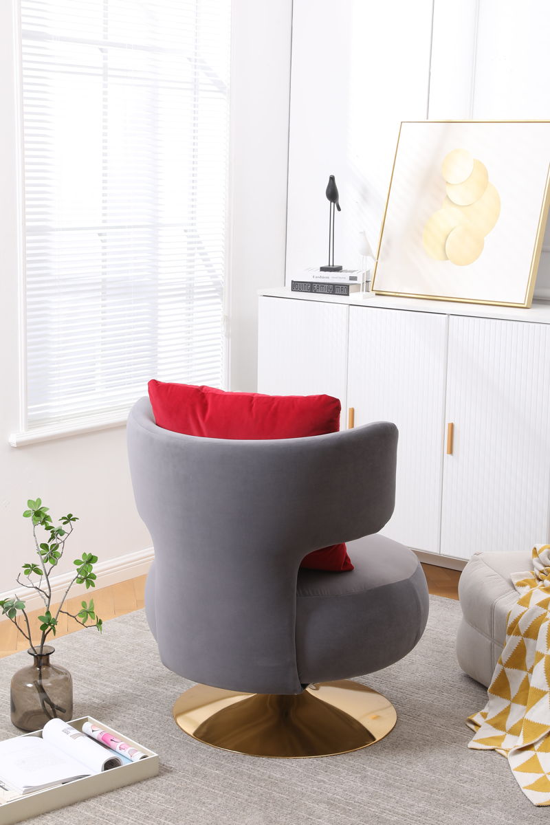 Swivel Accent Chair Armchair, Round Barrel Chair For Living Room Bedroom