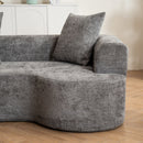 Modern Style Ultra Smooth Curved Sofa With 3 Pillows