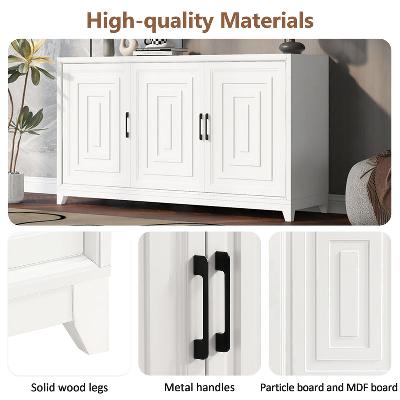 TV Stand For TVs Up To 65", Modern Entertainment Center Media Console Cabinet With 2 Spacious Storage Space