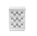 Noralie - Accent Table - Mirrored & Faux Diamonds - Wood - 26" - Atlantic Fine Furniture Inc