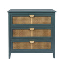 3 Drawer Cabinet, Natural Rattan, American Furniture
